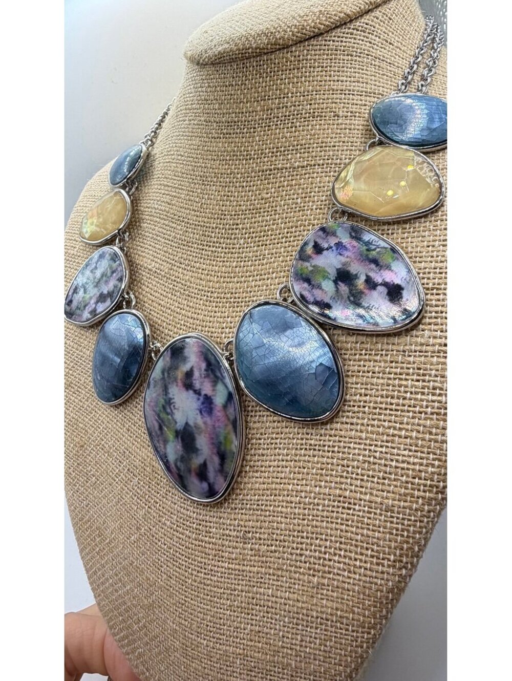“Waterlily” Mother-of-Pearl Statement Necklace